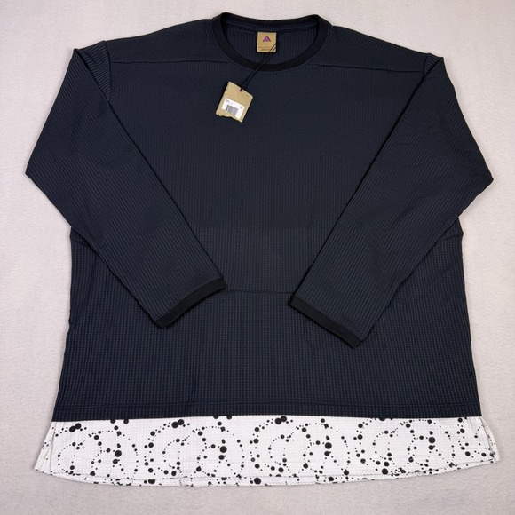 Nike Other - NWT Nike ACG Mens XXL Black Waffle Knit Layered Long Sleeve Shirt AQ3519-010